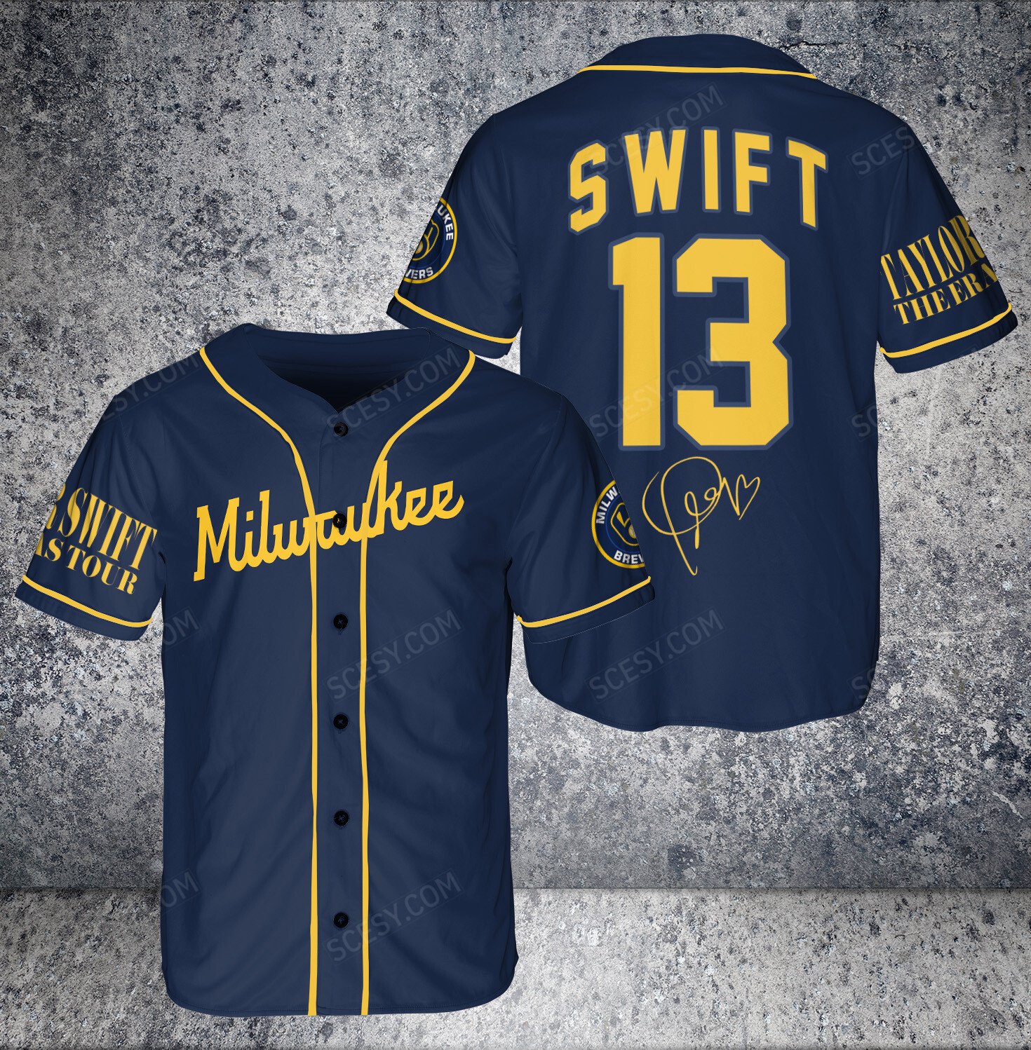 Milwaukee Brewers Taylor Swift Jersey - White - Scesy