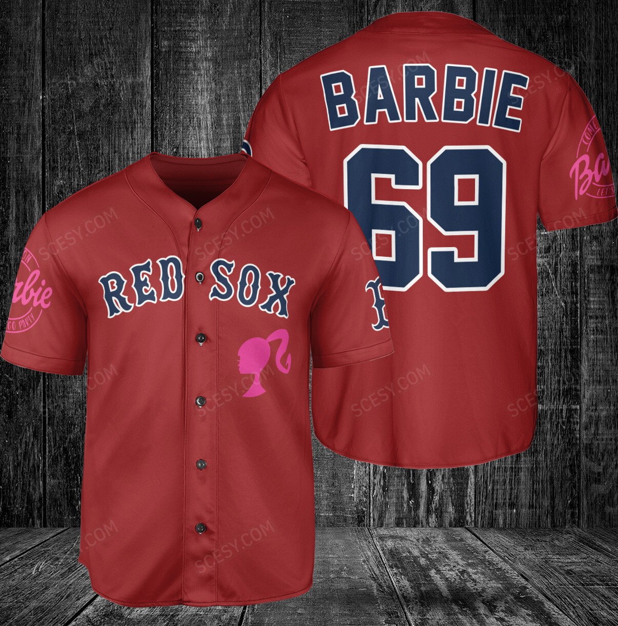Boston Red Sox Barbie Baseball Jersey Red - Scesy