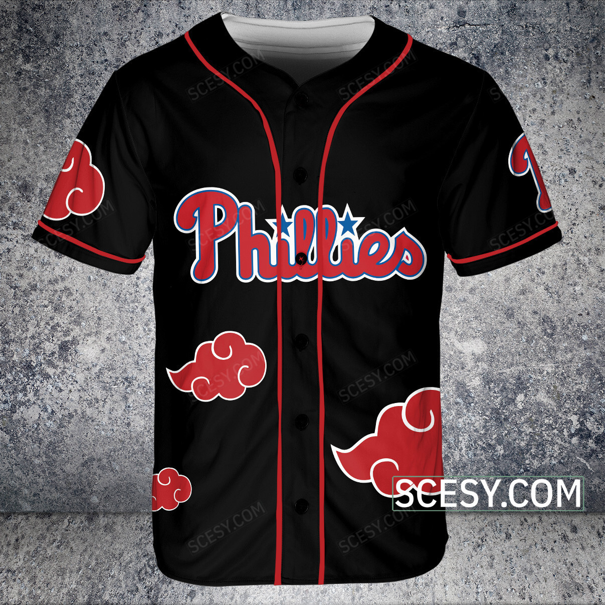 Philly Phillies Naruto Akatsuki Baseball Jersey