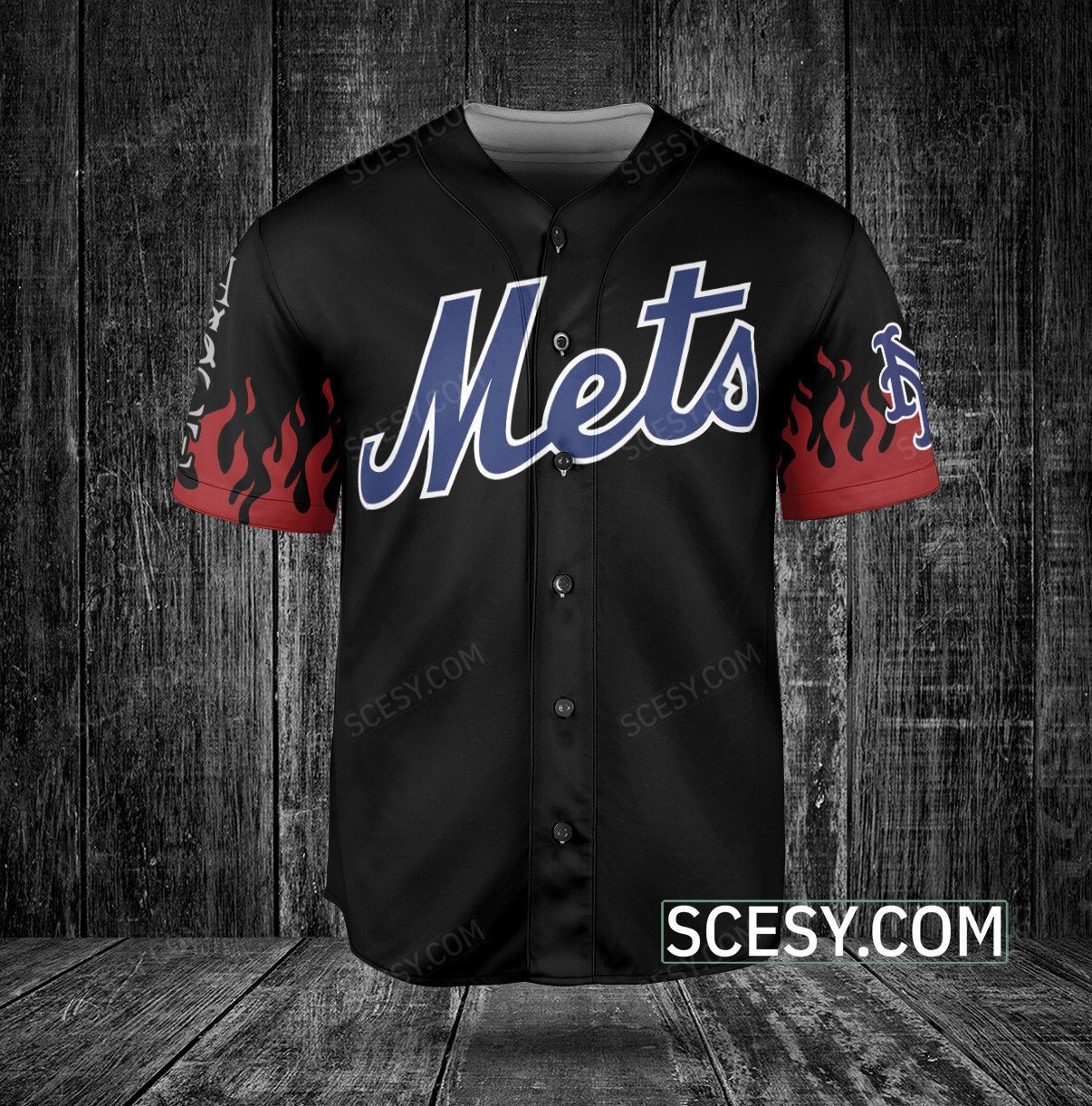 New York Mets One Piece Baseball Jersey Black - Scesy