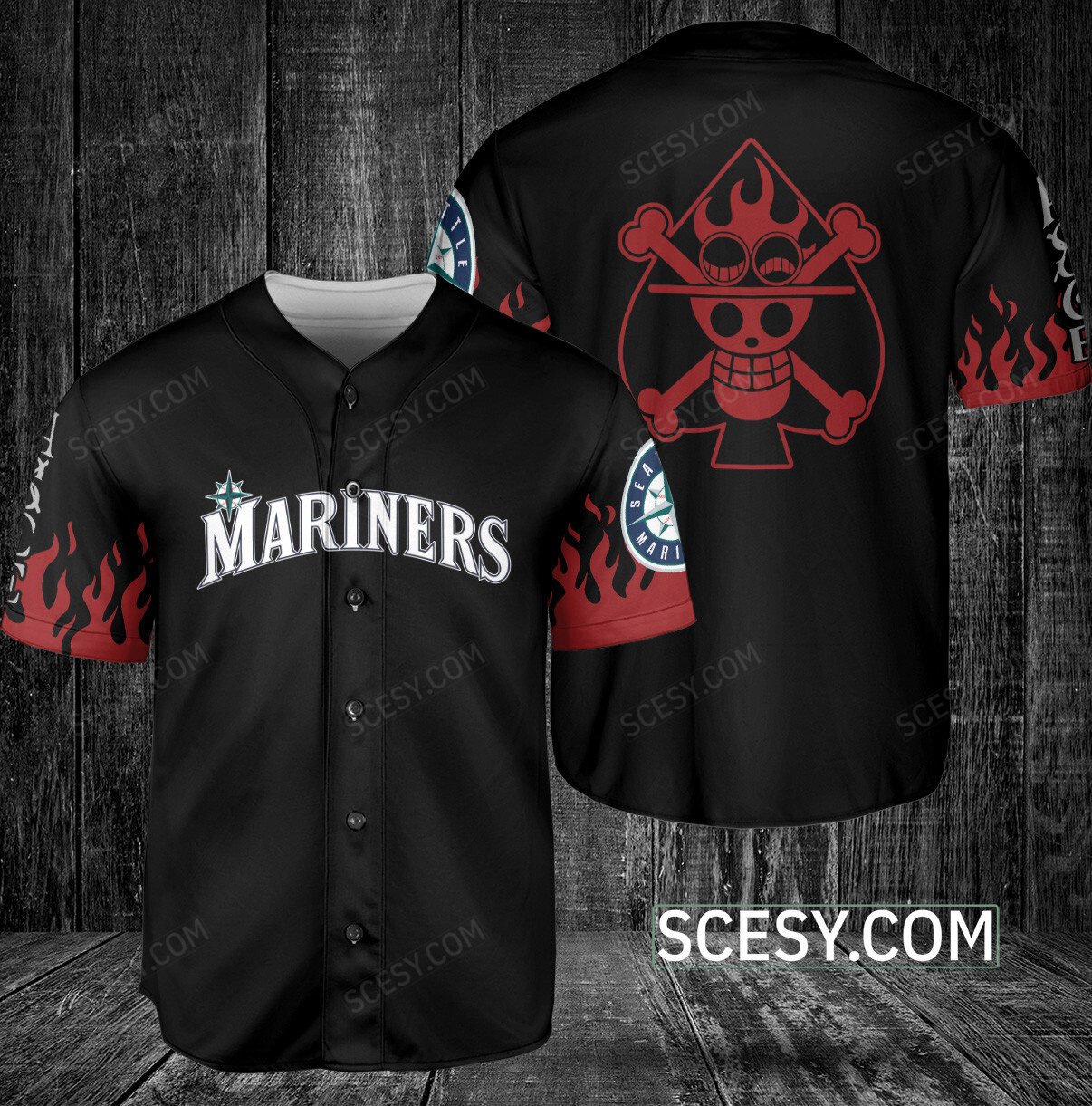 mariners red and black uniforms