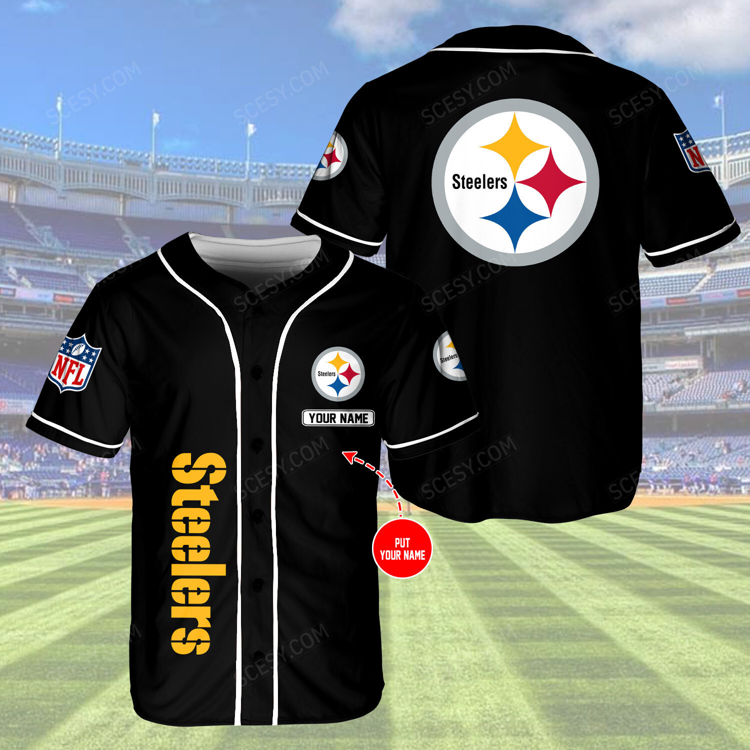 Pittsburgh steelers baseball jersey sales