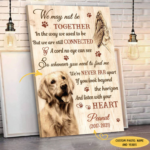 Connected By Heart Personalized Pet Memorial Poster, Canvas