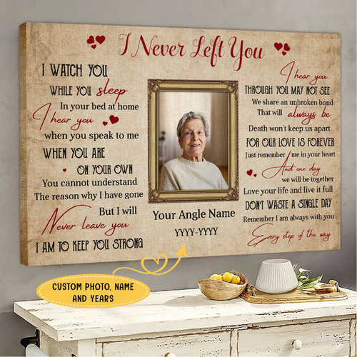 I Never Left You Personalized Family Member Memorial Poster, Canvas