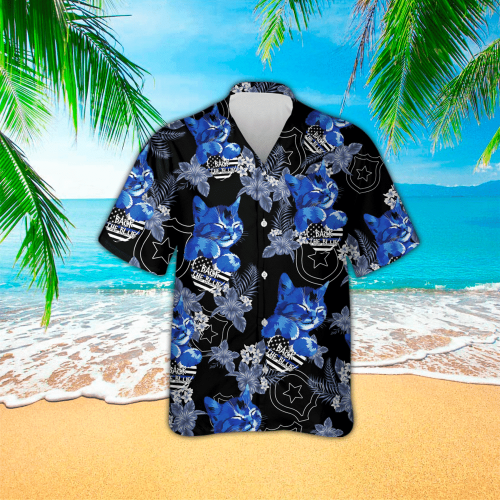 Police With Cat Hawaiian Shirt