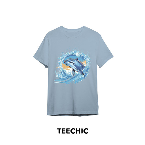 A Friendly Dolphin With Unisex T - Shirt - Full Size - Multicolor