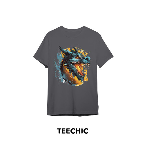 Fierce Dragon With Unisex T-shirt - Full Size - Multicolor