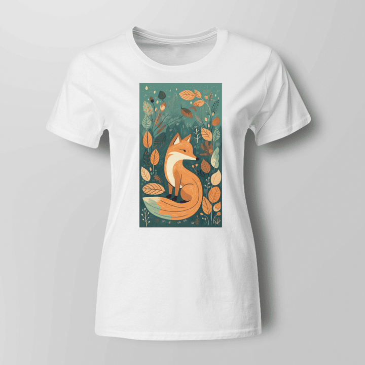Cute fox Ladies T-shirt (many colors)