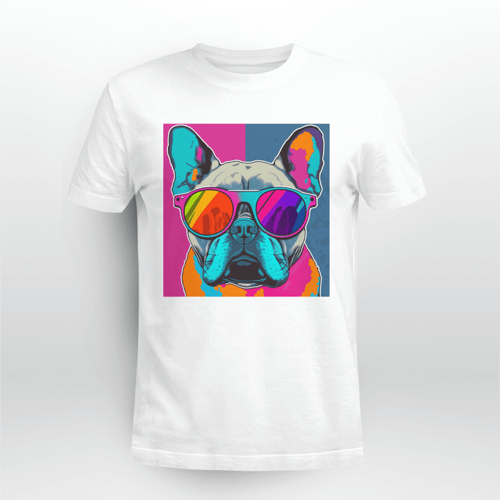 A French Bulldog Wearing Sunglasses Pop Art unisex t-shirt