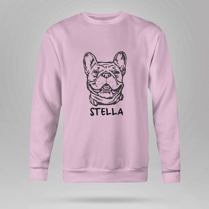 Stella Bull Dog Crewneck Sweatshirt: A Star Among Dogs - Full Size - Multicolor