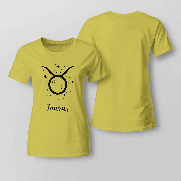 Ladies T-shirt For Women Of The Zodiac Taurus - Full Size - Multicolor