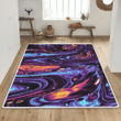 Blue acrylic fluid art rug