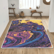 Purple yellow acrylic abstract rug