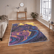 Purple yellow acrylic abstract rug