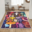 Colorful mushroom hippie rug