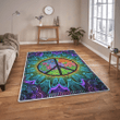 Psychedelic hippie flower rug
