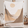 Boho aesthetic modern art sherpa blanket