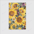 Watercolor sunflower boho vintage rug