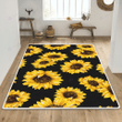Sunflower pattern print rug