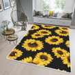 Sunflower pattern print rug