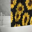 Sunflower print shower curtain