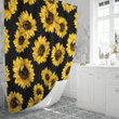 Sunflower print shower curtain