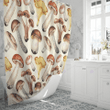 Aesthetic mushroom shower curtain