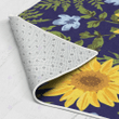 Watercolor sunflower blue rug