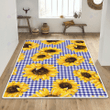 Sunflower blue buffalo pattern rug