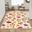 Colorful mushroom illustration rug
