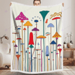 Mushroom illustration sherpa blanket