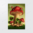 Fairy mushroom vintage poster