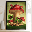 Fairy mushroom vintage poster