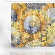 Watercolor sunflower abstract shower curtain