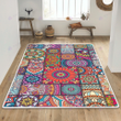 Bohemian square mandala rug