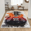 Electric guitar art print rug