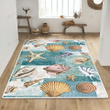Ocean animal square print rug