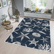 Dark blue ocean print rug