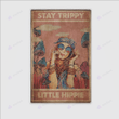 Stay trippy little hippie girl print rug