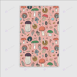 Pink mushroom print rug