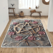 Mystical witch pentagram print rug