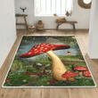 Mushroom fairytale scene rug