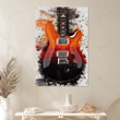 Electric guitar watercolor poster
