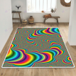 Psychedelic trippy rainbow rug