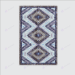Blue ethnic decorative abstract geometric print rug