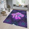 Purple psychedelic trippy mushroom rug