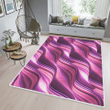 Purple waves print rug