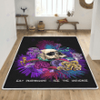 Purple skull mushroom rug