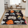 Colorful mushroom in various shapes rug