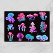 Mushroom neon illustration doormat